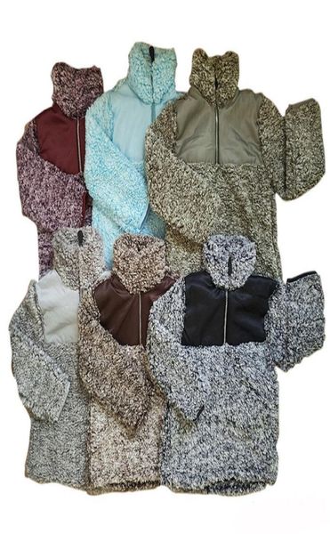 FashionWinter Outono Sherpa Pulôver Casaco Jaqueta Bebê Crianças Quente Moletom Com Capuz Suéter de Lã Patchwork Cor Hoodies Outwear 8617263