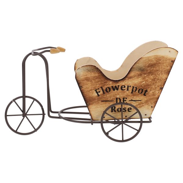 Fioriere Portavasi Supporto in ferro Fioriera in legno Vaso da fiori rustico Carrello da giardino Supporto per bici