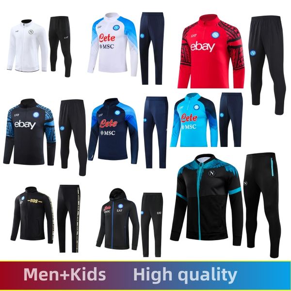 2023 Napoli AE7 D10S Trainingsanzug Langarm Napoli Leichtathletikanzug Fußballtrikot 21 22 23 24 Fußball Leichtathletikanzugjacke Kinderset