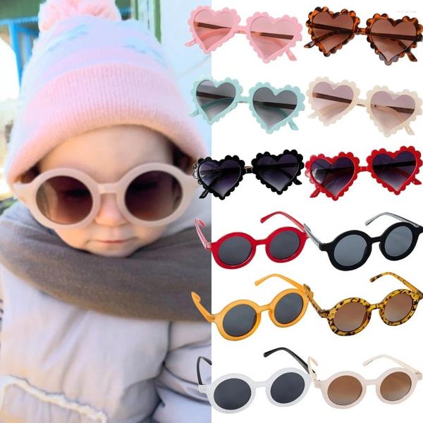 Chapéus moda verão redondo quadro óculos de sol crianças óculos de sol zonnebril kinderen bebê menino meninas po prop