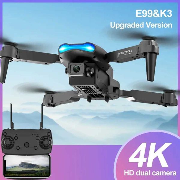 Drones E99 K3 Pro HD 4K Drone Câmera High Hold Mode Dobrável Mini RC WIFI Fotografia Aérea Quadcopter Helicóptero LDD240313