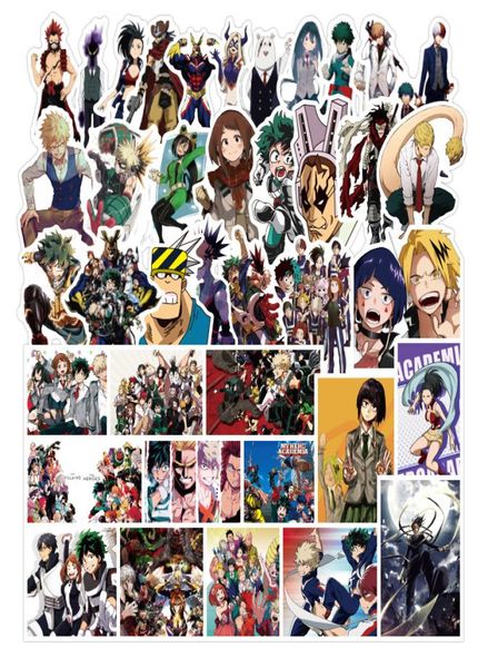 50 pezzi adesivi per skateboard misti My Hero Academia per auto laptop pad bicicletta moto PS4 telefono bagaglio notebook frigorifero Pvc guit2516248