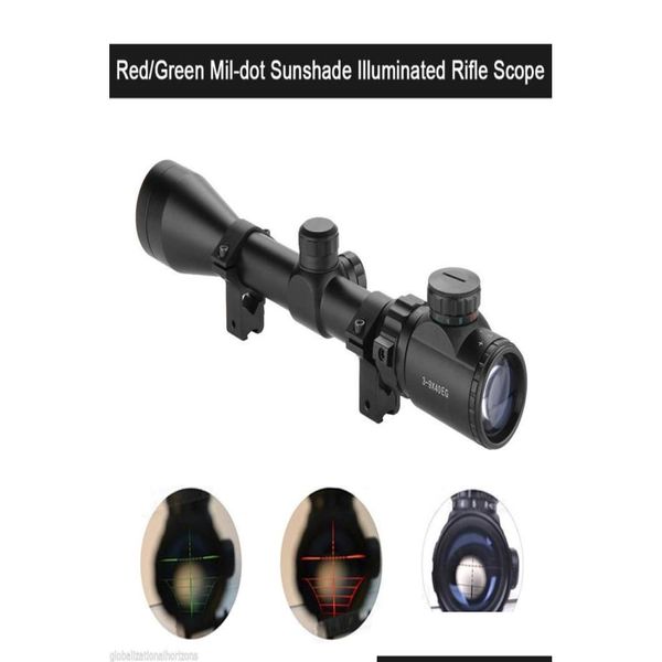 Escopos de caça 39X40, por exemplo, Redgreen Iluminado Air Rifle Optics Sniper Scope Sight Wpair Mount8988037 Drop Delivery Esportes Ao Ar Livre Caça Ot9Cr