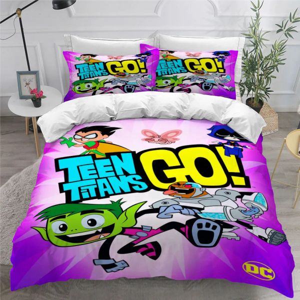 Set Teen Titans Go Letting Set Set singolo Twin Full Queen King size anime Set aldult Kid Bed Coney set 3D Stampa 011