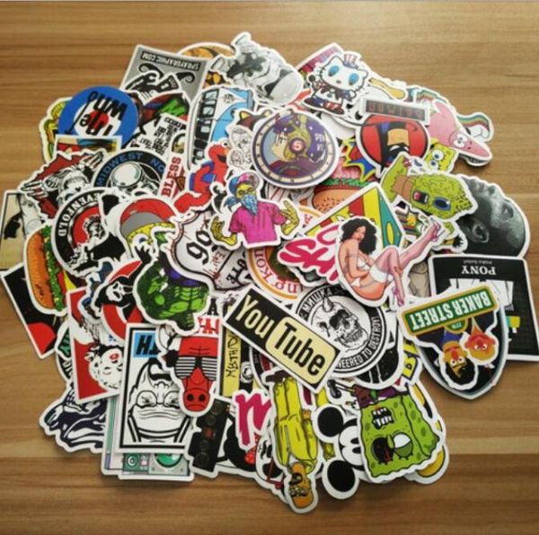 12 tipos 100pcs adesivos de carro skate guitarra caso de viagem bicicleta motocicleta adesivo decalque do carro individualidade moda adesivo 1545863