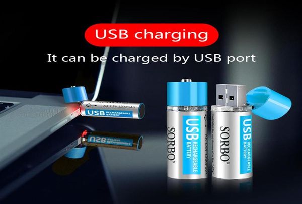 SORBO AA 1200mAh Lipolimero Lipo USB Ricaricabile Batteria agli ioni di litio Riciclabile Prestazioni stabili a591788513