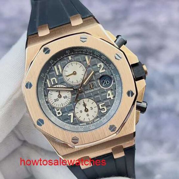 Antike AP-Armbanduhr Royal Oak Offshore-Serie 26470OR Herrenuhr 18 Karat Roségold Datums-Timer 42 mm automatische mechanische Uhr