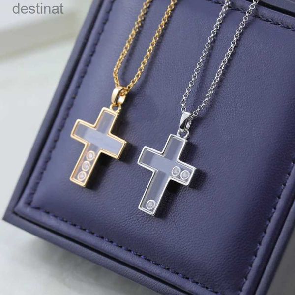 Anhänger Halsketten Heißer Verkauf Neue 925 Sterling Silber Kreuz Halskette für Frauen Mode und Luxus Marke Schmuck Party Paar GeschenkL242313