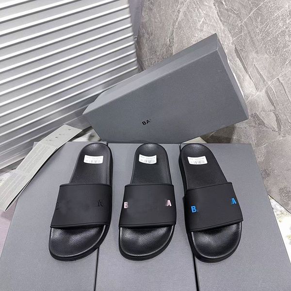 Moda chinelo sliders paris slides sandálias chinelos para homens mulheres designer quente unisex piscina praia flip flops com caixa tamanho 35-45