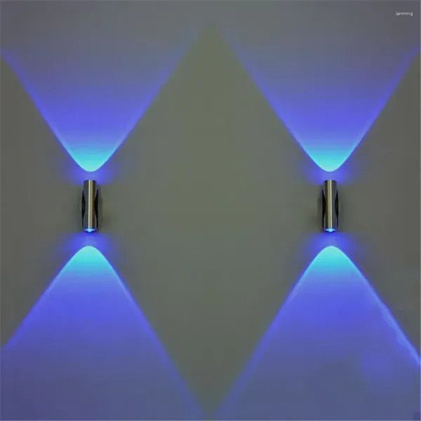 Wandleuchte Doppelköpfige LED Home Sconce Bar Schlafzimmer Veranda KTV Dekor Deckenleuchte Blau Decoracion #YY