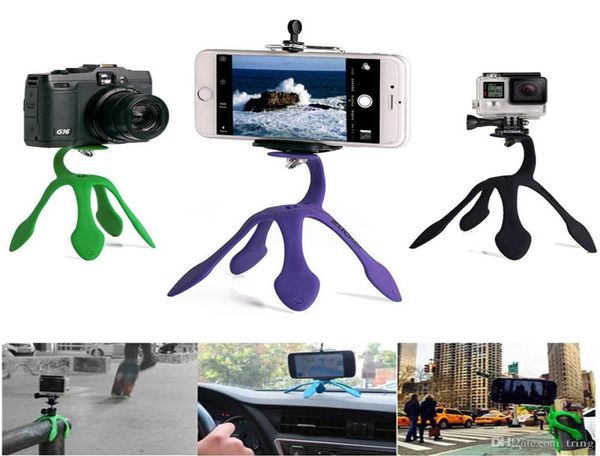 Portatile universale flessibile Gecko Mini treppiede Supporto per auto Multi funzione Supporto per fotocamera per telefono Supporto per polpo per ragno per tutti i telefoni e5038551