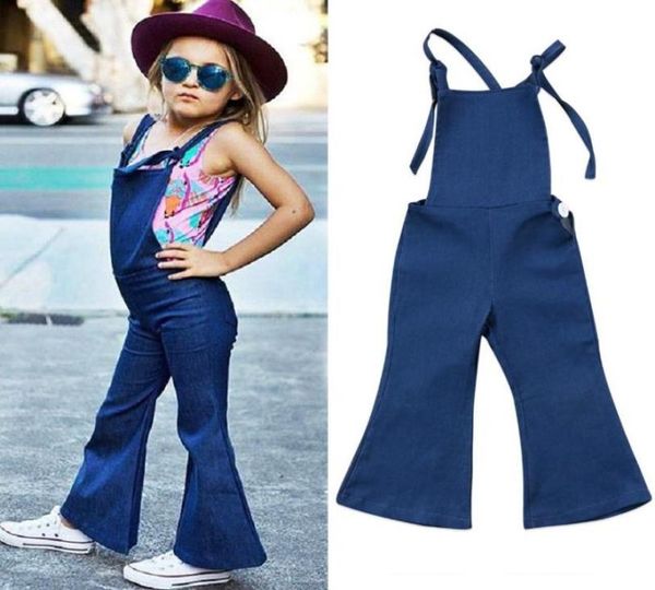 Tute Neonata Moda Blu Salopette di jeans Vestiti 16Y Bambino Bambini Bambini Primavera Autunno Casual Bavaglino Pantaloni Pagliaccetto Tuta Pl1451819