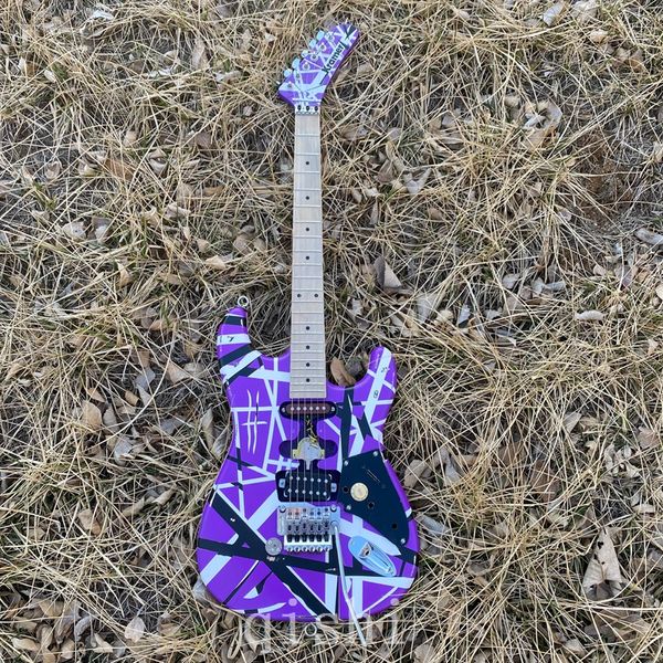 Eddie Van Halen Fran-k 51-50 relics Chitarra elettrica decorata con strisce bianche e nere, con paralume