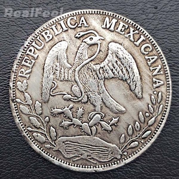5 pezzi di monete dell'aquila vecchia del Messico 1882 8 Reales copia moneta in rame regalo d'arte da collezione208T