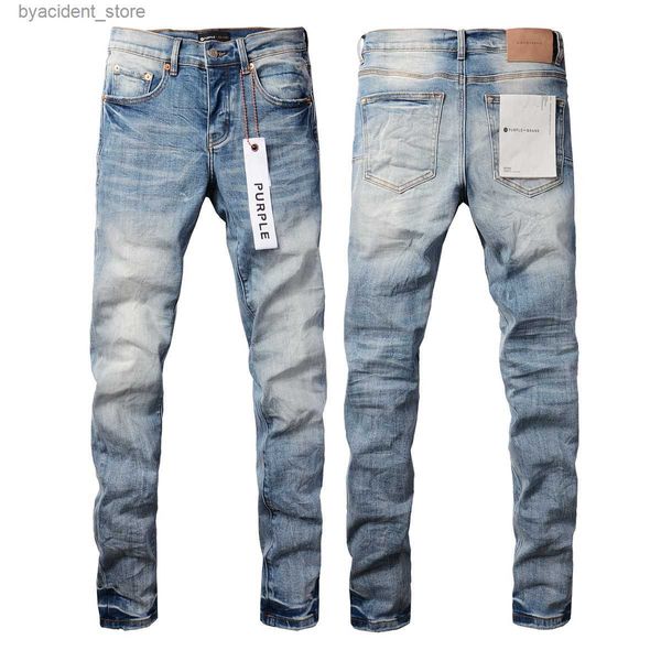 Jeans da uomo Jeans viola Jeans da uomo Jeans firmati Jeans skinny da uomo denim firmati di lusso Pantalone da motociclista strappato in difficoltà nero blu jeans slim fit da moto L240313