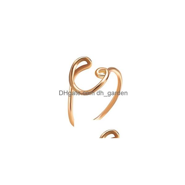 Кольца кластера Кольцо с буквами для женщин Креативный дизайн E M C K R Y H Начальный алфавит Sier Золотое кольцо Модные ювелирные изделия Подарок Прямая доставка Dha17