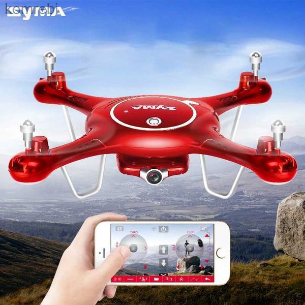 Drones Syma X5UW Drone Wifi Kamera HD 720p Gerçek Zamanlı Şanzıman FPV 2.4G 4CH RC Helikopter Quadrocopter Mobil Kontrol Vs X5SW X5C 24313