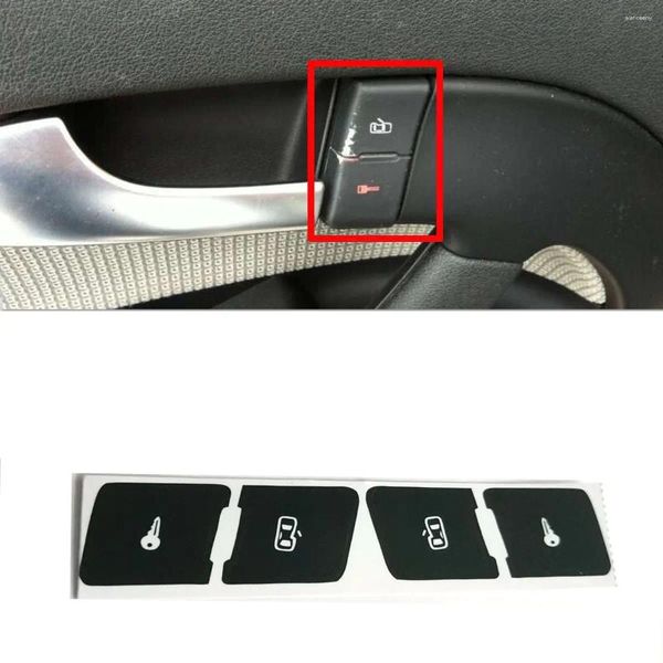 Accessori interni per Audi A3L sinistra destra interruttore di controllo serratura porta auto kit di riparazione adesivi decalcomanie nero opaco