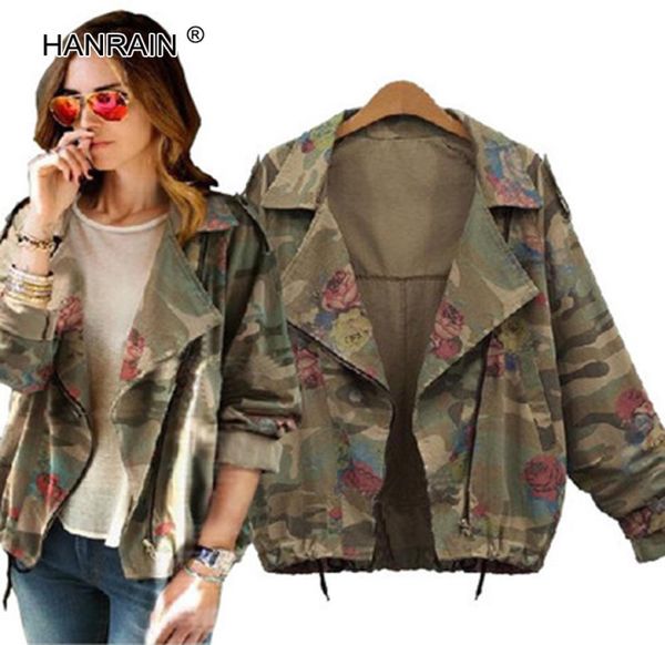 WholeVeste Manche Femme Manica lunga XXL Rose Stampa Jeans Army Camo Giacca mimetica Donna Chaquetas Mujer Militar Primavera 4339504