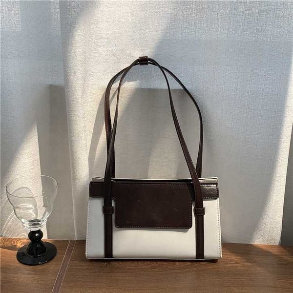 HBP Небрендовая оптовая продажа, новая дизайнерская сумка на плечо, нишевая высококачественная сумка с контрастной строчкой, сумка под мышками для женщин