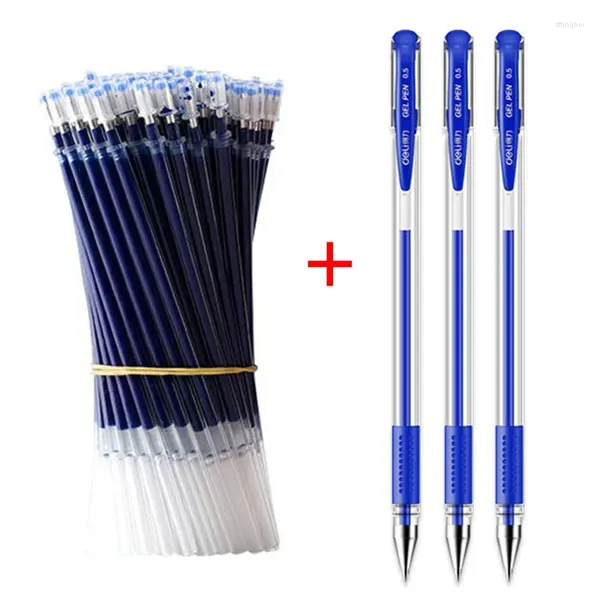 Set di ricarica per penna gel Nero Blu Rosso Inchiostro a sfera Punta da 0,5 mm Asciugatura rapida Forniture per scrittura per ufficio scolastico Cancelleria