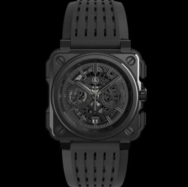 Наручные часы BR Модель Спортивный резиновый ремешок для часов Кварцевый колокольчик Роскошные многофункциональные часы Деловые часы из нержавеющей стали Man Ross Wristwatch192549