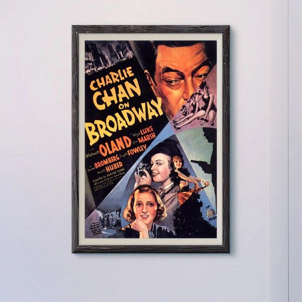 Caligrafia N050 CHARLIE CHAN NA BROADWAY Vintage Clássico Filme Pano de Seda HD Poster Arte Decoração de Casa Presente