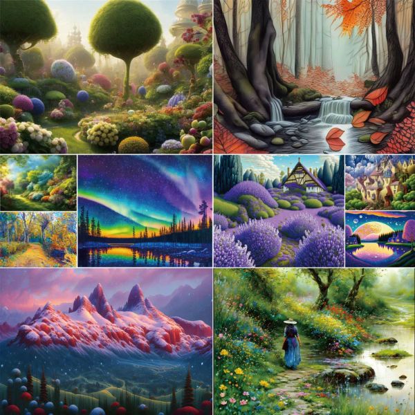 Artesanato fantasia paisagem 3d pintura diamante ponto cruz decoração da parede do quarto foto personalizada hobby crianças presente 2023 novo atacado