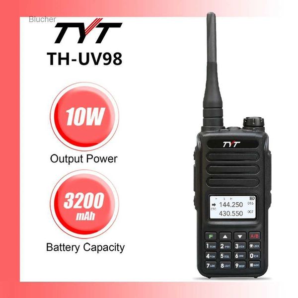 Walkie Talkie TYT TH-UV98 10 Вт Walkie Talkie 136-174/400-480 МГц Двухдиапазонный аудио скремблер FM Портативный аналоговый двусторонний приемник рацииL2403