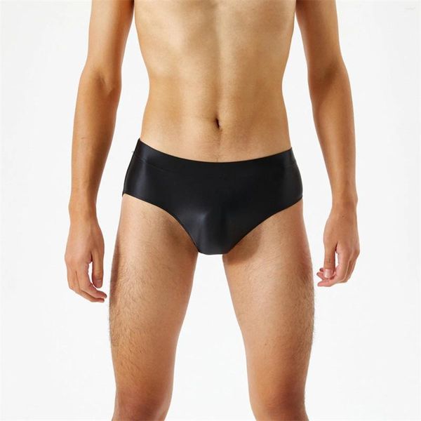 Unterhosen für Herren im Schritt, nahtlos, glänzend, seidig, hohe Herren-Slips zum Packen unter Hosen, bunter Unterwäsche-Spaß