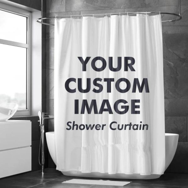 Impostare tende da doccia personalizzate tende impermeabili per il bagno personalizzato in poliestere con ganci dropshipping personalizza