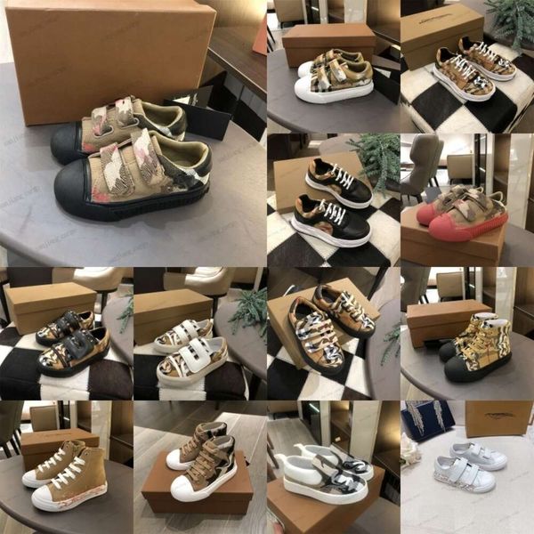 Scarpe da ginnastica alte in tela per bambini Calza a quadri scozzesi Scarpe Ragazze Ragazzi Sneaker per bambini Scarpe da corsa asual Antiscivolo Fondo morbido Comodo bambino Piatto Scarpe da ginnastica sportive