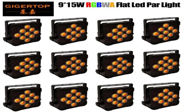 Barato 12 unidades 9x15W 5 cores planas LED par latas ventilador de resfriamento Tyanshine Leds sem fio 24G sem bateria tomada de entrada 113967773