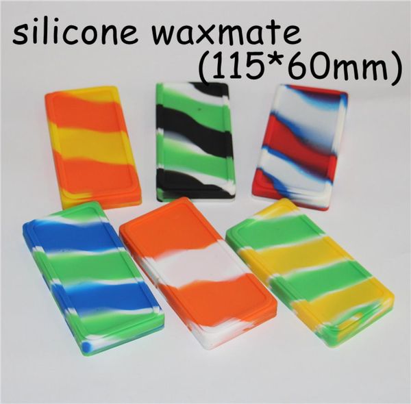 Contenitori Waxmate piccoli in silicone piatto Barattolo di olio di silicone Barattoli di cera quadrati di stoccaggio in silicone Porta olio di dabber Waxmate Cera di gomma Conta9532983