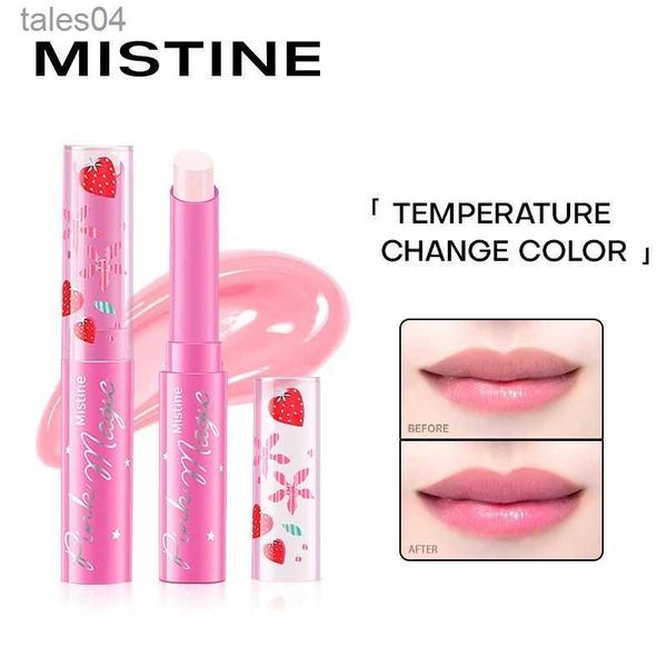 Batom MISTINE Rosa Morango Temperatura Mudança de Cor Lip Balm Batom 240313