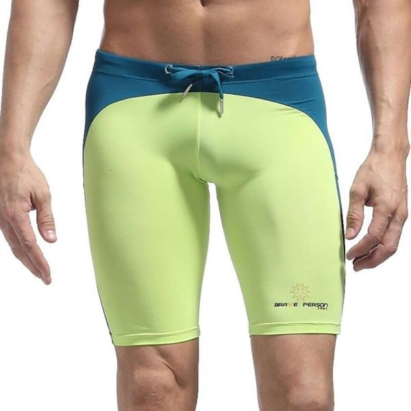 Calças masculinas BRAVA PESSOA Troncos de natação Ciclismo Fiess Sports Color Matching B2223