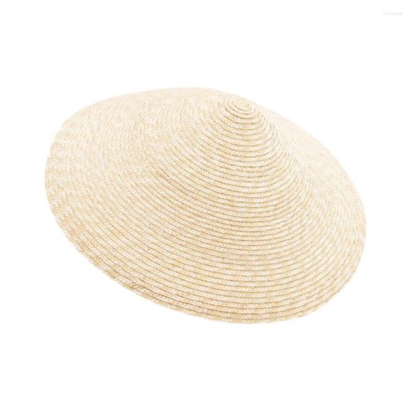 Berets Outdoor Womens Straw Chapéu Redondo Protetor Solar Apontado Proteção UV