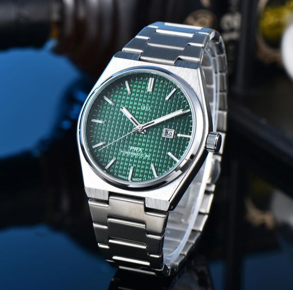 Nuovo marchio di alta qualità TISSOTITY PRX Serie 1853 Orologio da uomo di lusso con specchio in zaffiro da uomo Movimento automatico di design Orologi al quarzo Uomo Watchwristes Montre # 34