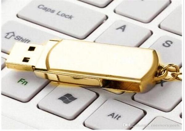64 ГБ, 128 ГБ, 256 ГБ, золото, серебро, металл с кольцом для ключей Swive USB 20, флэш-накопитель памяти для смартфонов Android ISO, планшетов6012020