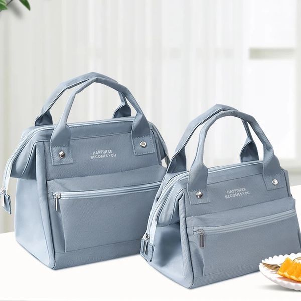 Borsa da pranzo portatile da donna di grande capacità impermeabile comoda borsa frigo fresca contenitore da picnic conservazione degli alimenti WY278 240313