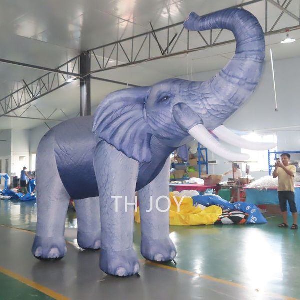 Entrega gratuita de porta atividades ao ar livre 5mH (16,5 pés) modelo inflável de elefante gigante para venda publicidade balão de animais inflado a ar desenhos animados animais para venda