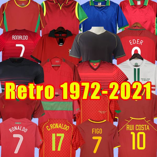 Ronaldo Retro Fußballtrikots Rui Costa Figo Nani PAULETA DECO NUNO GOMES 00 02 15 16 97 98 1999 2002 2004 2006 2010 2012 2014 04 06 Klassische Fußballtrikots Portugal