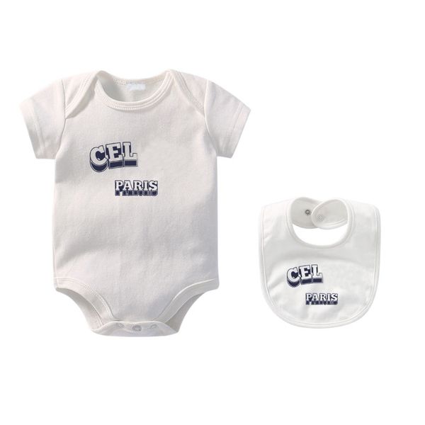 Designer Summer Baby Cotton Tute Bavaglino Set Luxury Brand Infantile Traspirante Comodo Tuta Abbigliamento Ragazze Ragazzi Pagliaccetti SDLX FORTUNA