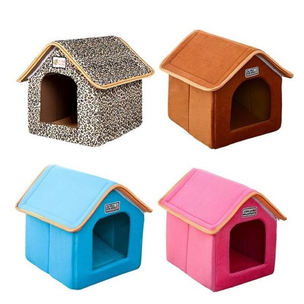 Canis Dobrável Pet House Cama Ninho com Tapete Macio Inverno Cachorrinho Sofá Almofada Canil Cães Gato F SqckfJ Sports2010265O