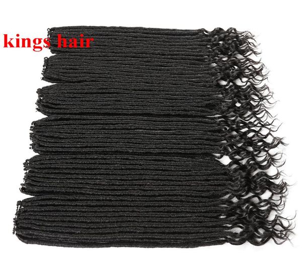 Falso locs encaracolado termina tranças de crochê cabelo 20quot 18strandpack longo e médio tamanho crochê trança sintética hair2670314