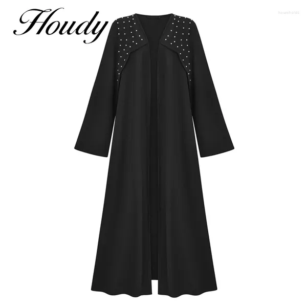 Ethnische Kleidung Schwarz Ramadan Eid Mubarak Kaftan Abaya Dubai Arabisch Türkei Islam Indisches muslimisches Kleid Abayas für Frauen Gebetskleidung Robe