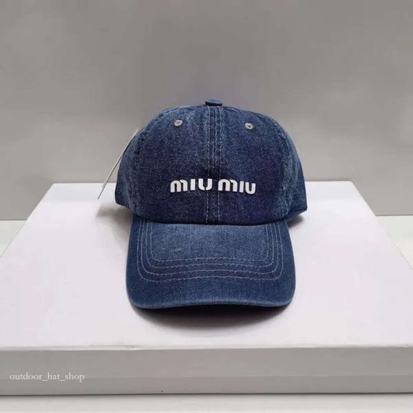 Baseball Caps Chapéus de designer letra de beisebol MUI Capinho de tampa Lavagem de jeans Sol Cap mui Mui Hat 155 393