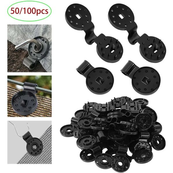 Reti 50/100pcs Tenda Da Sole Netto Pinze di Plastica Riutilizzabile Da Campeggio Ombra Panno Fix Morsetto Anello di Tenuta Recinzione Rete Gancio Accessori per la serra