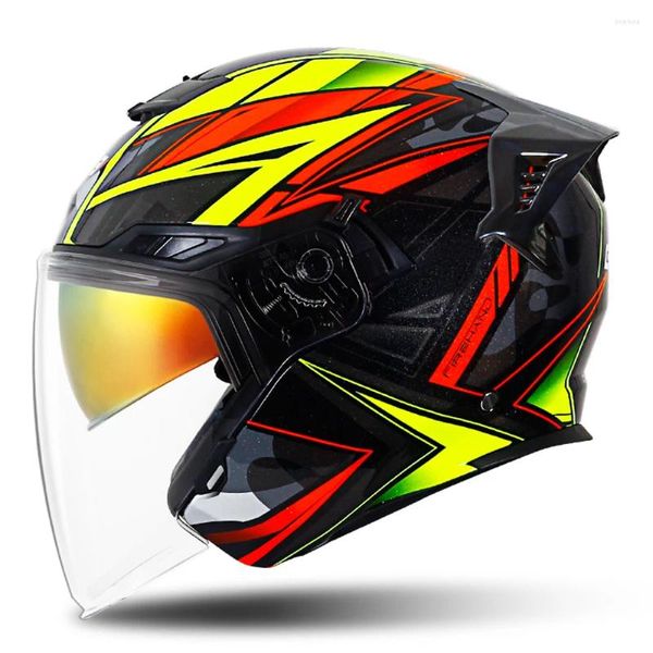 Caschi moto M-3XL Casco aperto a faccia aperta giallo Resistente all'usura Forniture per motocross Protezione per la testa traspirante Gara anticaduta