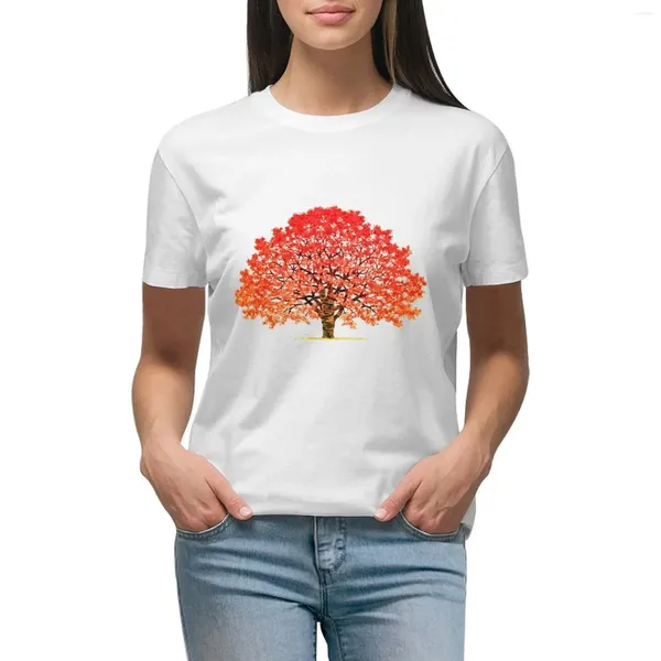 Polos femininos Maple Tree 1 camiseta blusa oversized tops roupas femininas